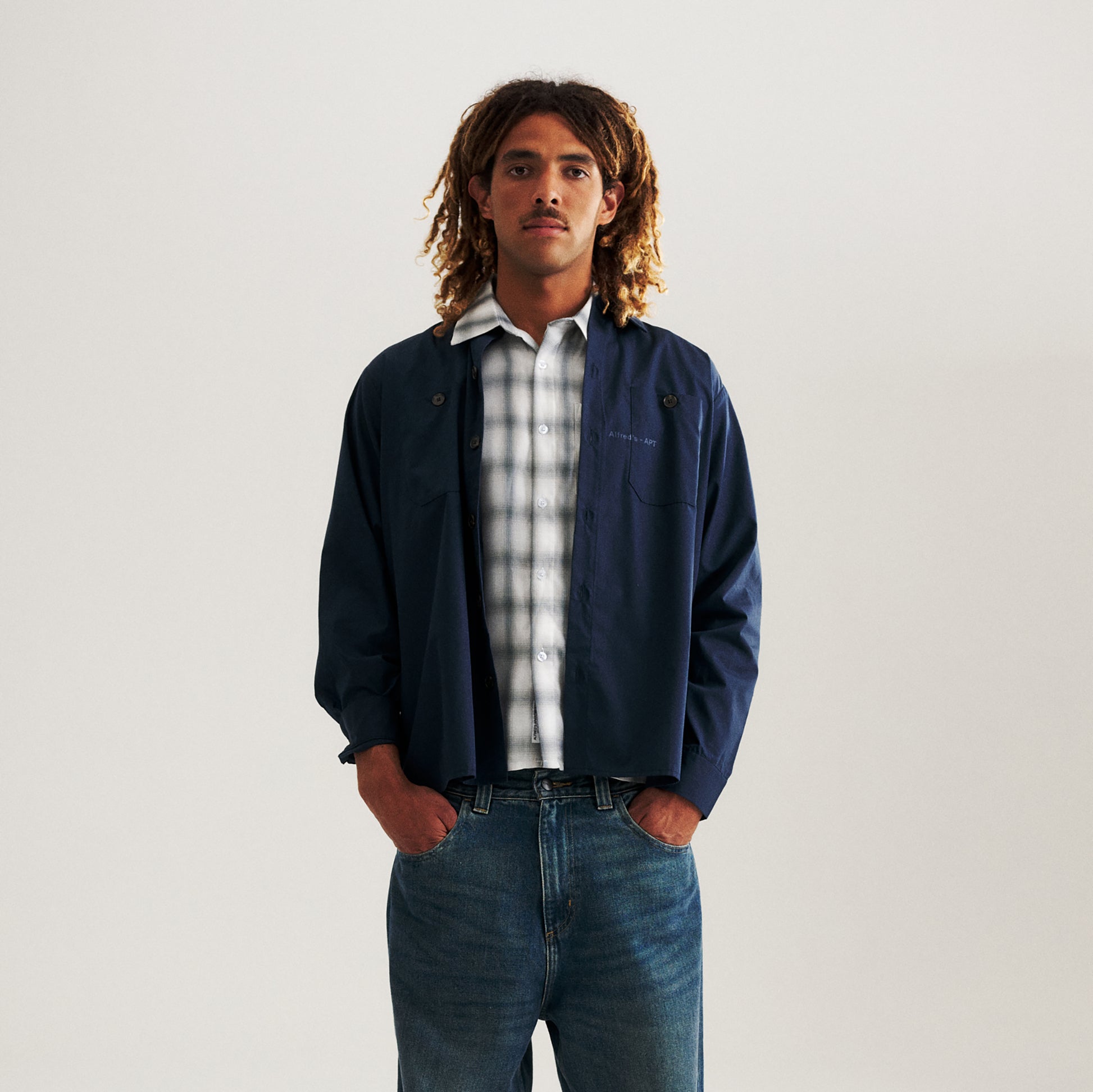 Team LS Button Down 528 - Navy